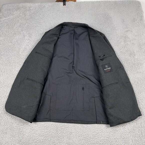 Bluffworks Gramercy Classic Fit Lined Grey Two Button Traveler Blazer Sz 44R - Picture 8 of 8